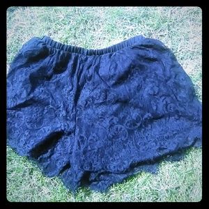 Xhiloration  Black Lacey Shorts